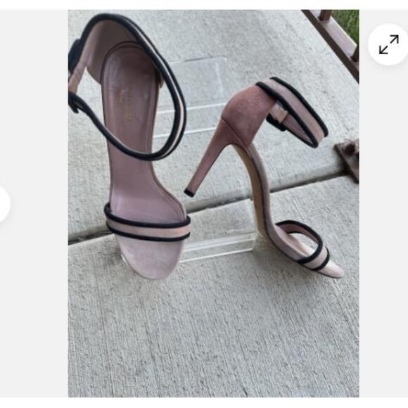 Gucci Suede Colorblock Dusty Rose Beige Luxury Ankle Strap Open Toe Sandals 37.5 - Picture 5 of 11